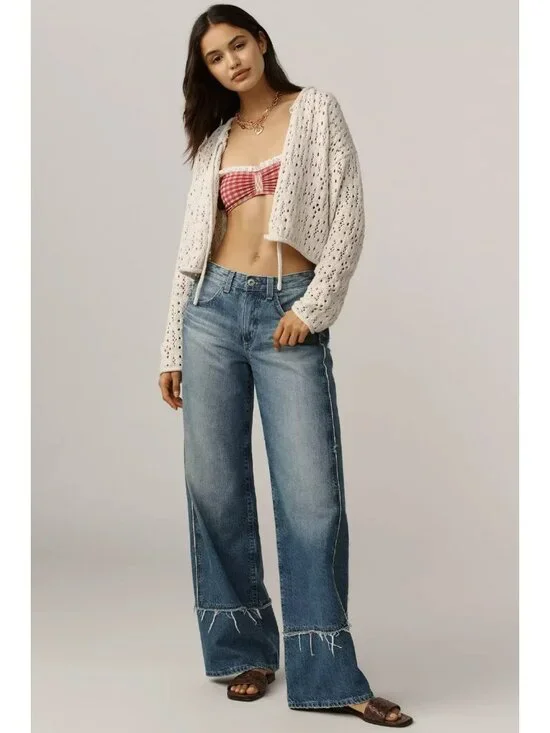 NWT Adriano Goldschmied AG Adria in Socialite Low-rise Paneled Wide Leg Jeans 27 - Picture 14 of 16